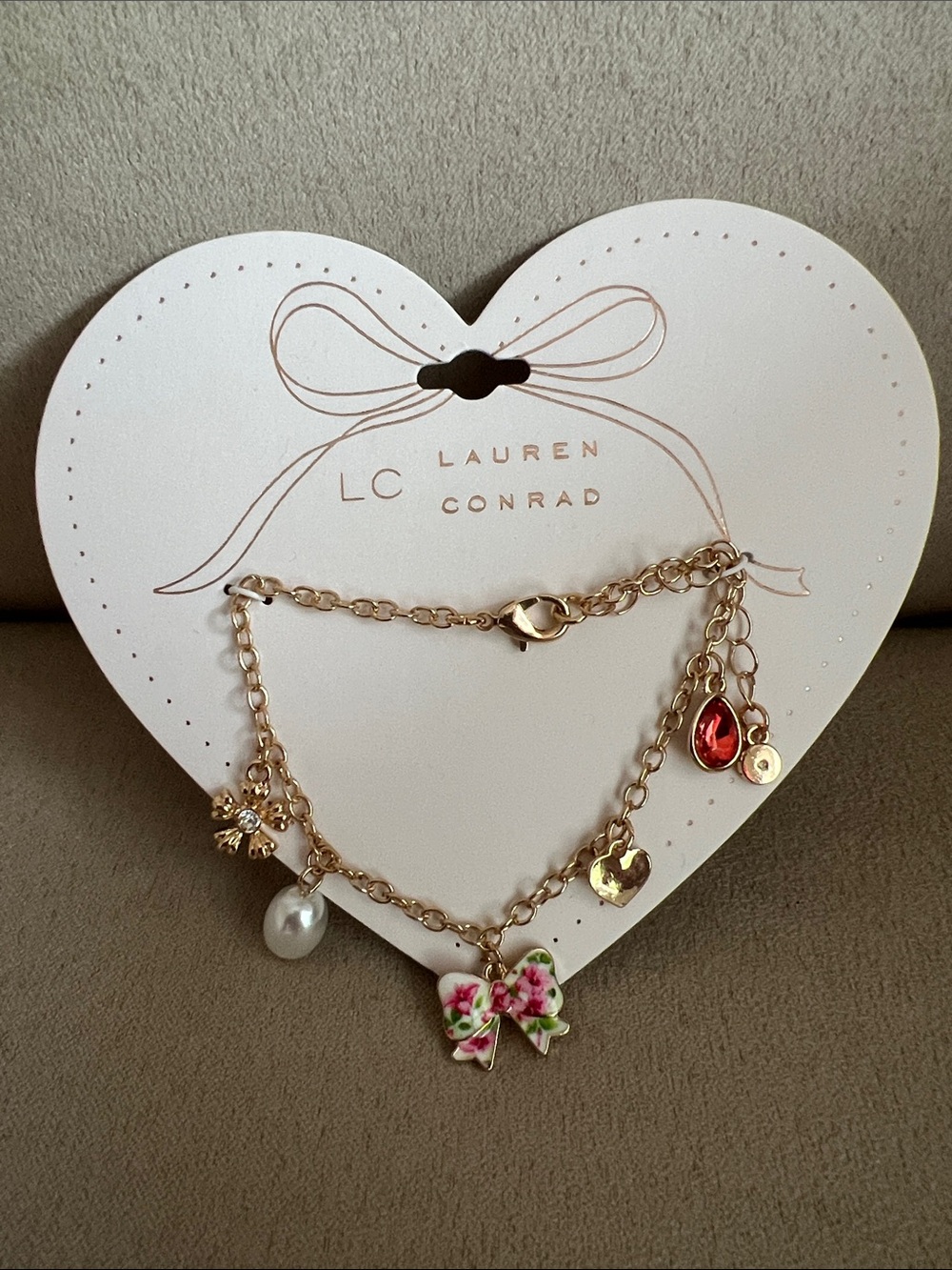 NWT LC Lauren Conrad Gold Charm Bracelet